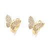 Butterfly Clear Cubic Zirconia Hoop Earrings EJEW-N054-61G-1