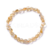 Natural Citrine Bead Stretch Bracelets BJEW-K213-62-2