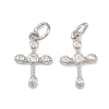 Brass Micro Pave Clear Cubic Zirconia Charms KK-G549-15B-P-1