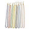 Enamel Ear of Wheat Link Chain Necklace NJEW-P220-02G-1