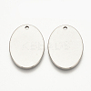 Tarnish Resistant 201 Stainless Steel Stamping Blank Tag Pendants LS-STAS-S076-05-1