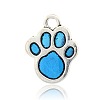 Antique Silver Alloy Enamel Dog Paw Print Pendants LS-ENAM-M023-04-1