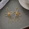 304 Stainless Steel Butterfly Tassel Stud Earrings EJEW-B151-02-1