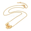 304 Stainless Steel Crystal Rhinestone Twisted Chain Bowknot Pendant Necklaces for Women NJEW-Z046-05G-2