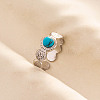 Round Synthetic Turquoise Finger Rings SA1153-2-1