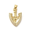 Rack Plating Brass Micro Pave Cubic Zirconia Pendants KK-Z086-68G-01-1