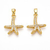 Brass Micro Pave Cubic Zirconia Pendants KK-N257-09G-1