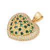 Brass Micro Pave Cubic Zirconia Pendants KK-A241-12G-02-2