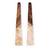 Transparent Resin & Walnut Wood Big Pendants RESI-N039-68A-3