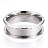 201 Stainless Steel Grooved Finger Ring for Women STAS-WH0039-09A-P-1