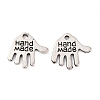 Tibetan Style Alloy Hand Carved Word Hand Made Charms TIBEP-O009-31-1