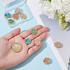 10Pcs 5 Colors 1-Hole Alloy Rhinestone Shank Buttons BUTT-GO0001-05-3