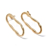 Ion Plating(IP) 304 Stainless Steel Twist Hollow Oval Stud Earrings for Women EJEW-F300-05G-1