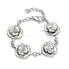 Stainless Steel Flower Link Chain Bracelets for Women LS-BJEW-A033-03P-1