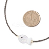 2Pcs 2 Colors Handmade Foil Lampwork Fish & Natural Rainbow Moonstone & Obsidian Faceted Round Beaded Necklaces for Women NJEW-JN05535-3