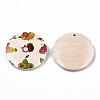 Fruit Seris Printed Wood Pendants WOOD-S045-103A-06-2