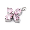 304 Stainless Steel Micro Pave Cubic Zirconia Pendants STAS-U042-06P-01-2