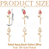 6Pcs 2 Colors Brass Micro Pave Cubic Zirconia Pendants KK-HS0015-17-2