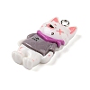 Opaque Resin Cat Pendants RESI-S399-07B-2