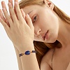 Natural Lapis Lazuli Teardrop Link Braided Bead Bracelet BJEW-SZ0002-54B-7