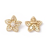 Rack Plating Brass Pave Clear Cubic Zirconia Connector Charms ZIRC-C040-17G-1