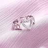304 Stainless Steel with Rhinestone Adjustable Cuff Rings RJEW-Q020-16P-1