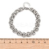 Twisted 304 Stainless Steel Double Ring Link Chains Bracelets for Women BJEW-G780-06P-02-5