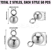 100Pcs 2 Styles 202F & 201 Stainless Steel Charms STAS-SC0006-33-2