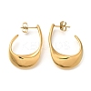 Ion Plating(IP) 304 Stainless Steel Oval Stud Earrings for Women EJEW-S227-60G-1