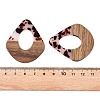 Transparent Resin and Walnut Wood Pendants RESI-T057-07B-4