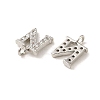 Initial Letter Brass Micro Pave Cubic Zirconia Pendants ZIRC-F008-N-2