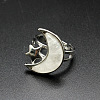 Moon & Star Natural Quartz Crystal Adjustable Rings PW-WGCB712-01-1