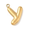304 Stainless Steel Initial Pendants STAS-S186-12Y-G-1