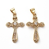 Brass Micro Pave Clear Cubic Zirconia Pendants X-ZIRC-L076-039G-1