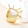 Brass Cuff Rings for Women RJEW-F183-02C-G-3