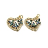 Brass Micro Pave Cubic Zirconia Pendants KK-H457-03G-01-1