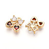 Brass Micro Pave Cubic Zirconia Charms KK-N261-94D-G-2