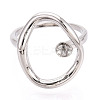 Oval Brass Cup Peg Ring Settings X-KK-N274-38P-2