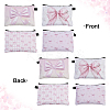 4Pcs 4 Styles Rectangle with Bowknot Printed Polyester Cosmetic Zipper Pouches ABAG-SP0001-51A-3