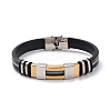 Men's Silicone Cord Bracelet BJEW-M206-02P-1