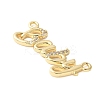 Brass Micro Pave Clear Cubic Zirconia Links KK-D357-03E-G-2