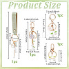 4Pcs 4 Styles Alloy Flower Keychains with Resin Lily of the Valley Pendant AJEW-NB0007-02-2