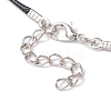 Glass Seed Beads & Glass Pearl Round Beaded Bear Pendant Waxed Cotton Cord Necklaces for Women Men NJEW-MZ00126-04-5