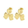Bowknot Rack Plated Brass Stud Earrings for Women EJEW-Z051-03G-1