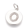 Brass Micro Pave Cubic Zirconia Pendants ZIRC-E152-06O-P-RS-1