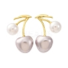 Cherry Brass Stud Earrings EJEW-V017-01D-G-4