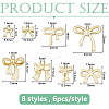 48Pcs 8 Styles Bowknot Alloy Pendants FIND-DC0007-72C-2
