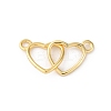 Brass Interlocking Heart Connector Charms LS-KK-V016-10G-1