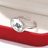 Oval Brass Cuff Rings for Women RJEW-G337-06P-03-5