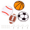 DIY Sport Ball Theme Acrylic Dangle Earrings Making Kit DIY-TA0009-19-2